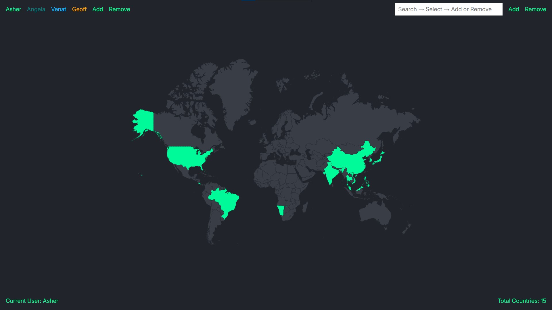 family travel tracker screenshot